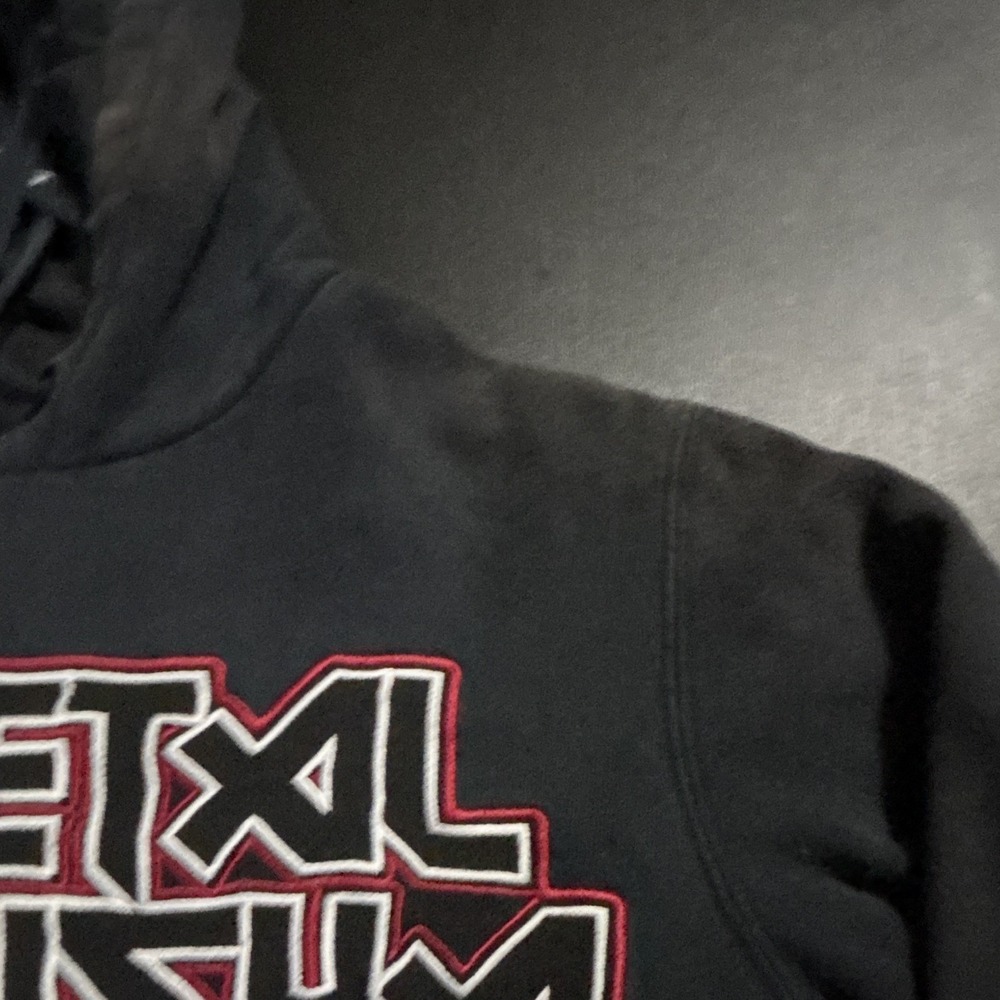 Vintage Metal Mulisha M Black Fleece Pullover Hoodie Men Graphic Skulls Goth - Picture 2 of 7